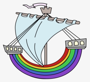 Sailboat Motor Boats Paddle Boating - Rainbow Boat Clipart, HD Png Download, Transparent PNG