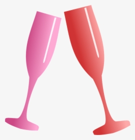 Champagne Toast Png - Pink Champagne Glasses Clipart, Transparent Png, Transparent PNG