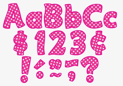 Hot Pink Polka Dots Funtastic - Pink Polka Dot Letters, HD Png Download, Transparent PNG