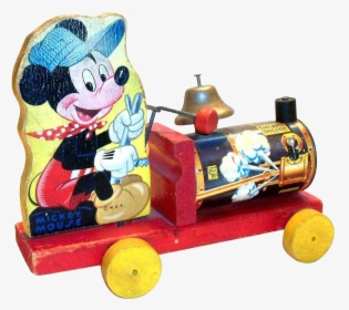 Clip Art Vintage Mickey Mouse Choo - Vintage Mickey Ona Train, HD Png Download, Transparent PNG