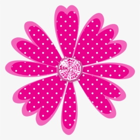 Polka Dot Daisy Pink B - Flower Border Line Png, Transparent Png, Transparent PNG