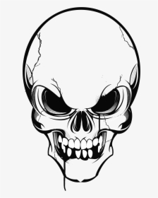 Transparent Skull Vector Png - Black And White Skull, Png Download, Transparent PNG