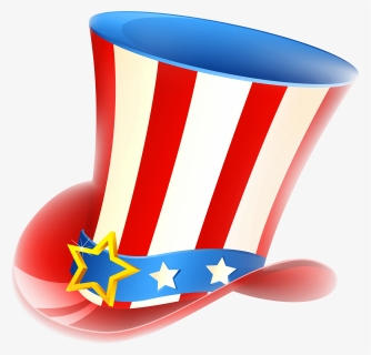 Happy Fourth Of July Uncle Sam Tophat - Uncle Sam Hat Png, Transparent Png, Transparent PNG