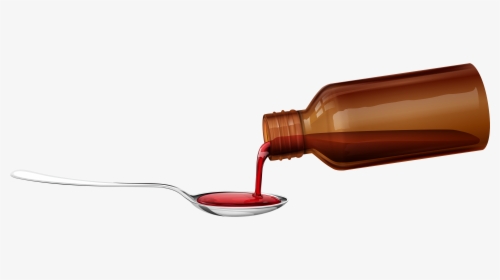 Medical Syrup And Spoon Png Clipart - Glass Bottle, Transparent Png, Transparent PNG