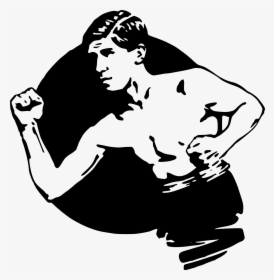 Strong Black And White Clip Art Man, HD Png Download, Transparent PNG