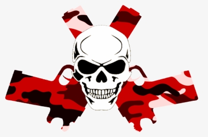 Skull Clipart Red - Skull And Guns Transparent, HD Png Download, Transparent PNG
