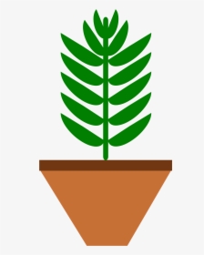 Potted Plant Leaves Only 3 Color With Space On Pot - Pot Plant Clip Art, HD Png Download, Transparent PNG