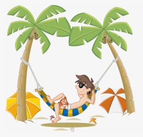 Summer Holiday Beach Cartoon Free Photo Png Clipart - Hammock On Beach Clipart, Transparent Png, Transparent PNG