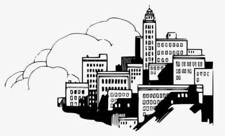 Transparent City Hall Clipart - Animated Buildings Black And White, HD Png Download, Transparent PNG