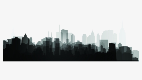 Black And White Skyline Silhouette Skyscraper - City Silhouette Transparent Hd, HD Png Download, Transparent PNG