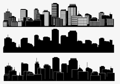 Building City And Silhouette Skyline Black White Clipart - Building In Black And White, HD Png Download, Transparent PNG