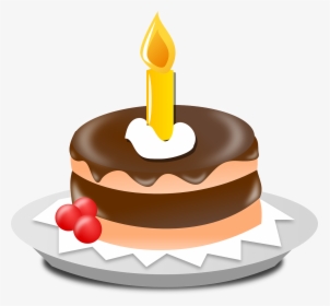 Birthday Cake And Candle Svg Clip Arts - Birthday Cake With One Candle, HD Png Download, Transparent PNG