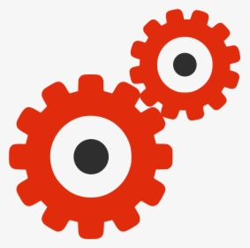 File - Red Silhouette - Gears - Svg - Red Gear Icon - Red Gear Icon, HD Png Download, Transparent PNG