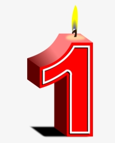 Birthday Candles 1 Years Png Icon - Number 1 Candle Png, Transparent Png, Transparent PNG