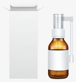 Clip Art Glass Medicine Bottle - Spray Glass Medicine Bottle, HD Png Download, Transparent PNG
