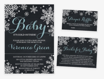 Chalkboard Blue Winter Baby It S Cold Outside Baby - Pink Baby It's Cold Outside Baby Shower, HD Png Download, Transparent PNG