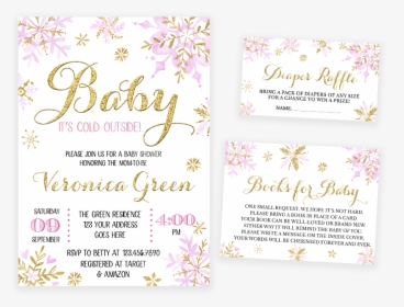 Pink And Gold Winter Baby It S Cold Outside Baby Shower, HD Png Download, Transparent PNG