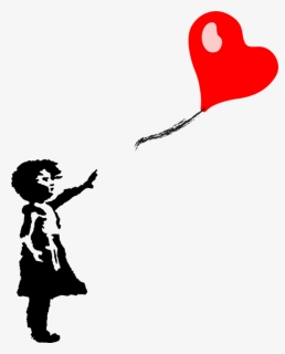 Little Girl And Heart Shaped Balloon Clip Arts - Childhood Social Media, HD Png Download, Transparent PNG