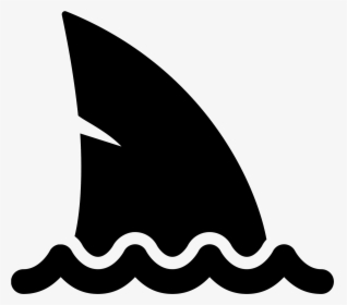 Vector Sharks Stencil - Shark Icon Black And White, HD Png Download, Transparent PNG