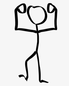 Clipart Of Flex, Bicep And Bicep Flex - Hand Drawn Stick Figure, HD Png Download, Transparent PNG