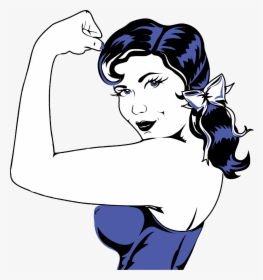 Woman Flexing Big Image - Girl With Tattoo Clipart, HD Png Download, Transparent PNG