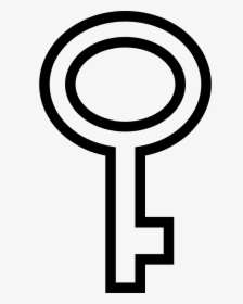 Key Of Oval Shape Outline - Contorno Llave Antigua Png, Transparent Png, Transparent PNG