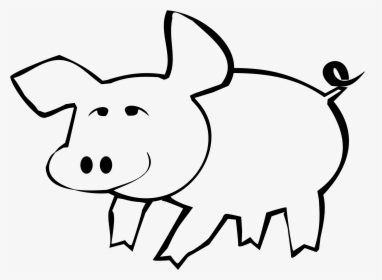 Pig Outline Png - Baboy Clipart Black And White, Transparent Png, Transparent PNG