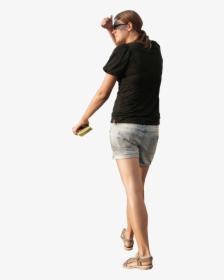 Girl With The Map Cut Out People Trees And Leaves - Standing People Summer Png, Transparent Png, Transparent PNG