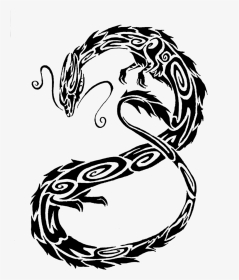 Tribal Asian Dragon Tattoo Design Photo - Drawn Chinese Dragon Tattoo Png, Transparent Png, Transparent PNG