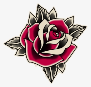 Clip Art Rosa De La Vieja - Rose Old School Tattoo Design, HD Png Download, Transparent PNG
