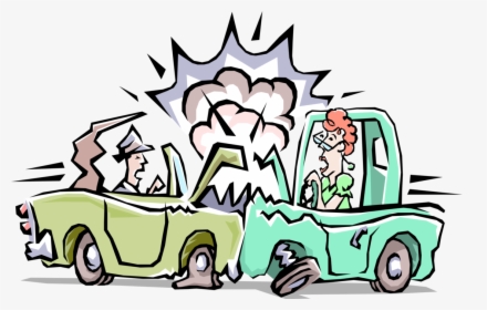 Vector Illustration Of Head-on Collision Traffic Accident - Clipart Crash, HD Png Download, Transparent PNG