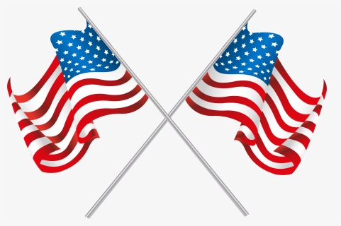 Usa Crossed Flags Png Clip Art Image, Transparent Png, Transparent PNG