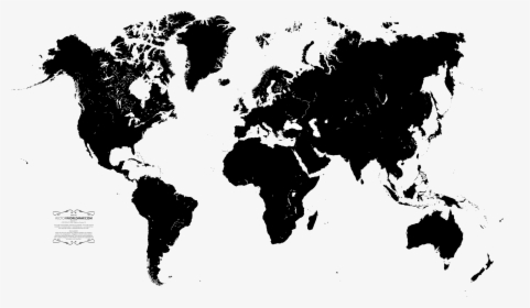 World Map Png File - World Map Black And Grey, Transparent Png, Transparent PNG
