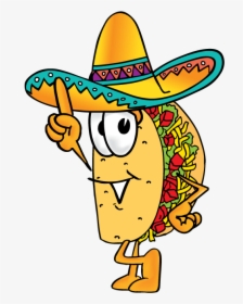 Welcome Borracho Tacos Mexican - Clip Art Taco Cartoon, HD Png Download, Transparent PNG