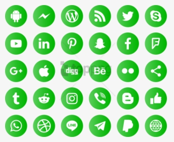 Free Png Icons Social Media Svg Eps Psd Ai Vector - Social Media Vector Icons 2019, Transparent Png, Transparent PNG
