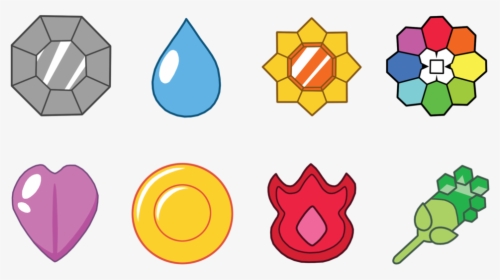 Transparent Kanto Badges Png - Kanto Pokemon Gym Badges, Png Download, Transparent PNG