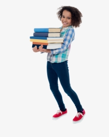 Student Png - Kid Carrying Books, Transparent Png, Transparent PNG