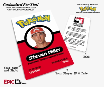 Pokemon Inspired Pokemon Player Photo Id Badge [photo - Pokemon Id Card, HD Png Download, Transparent PNG