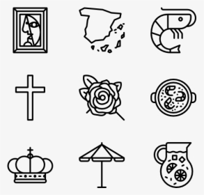 Spanish Traditional Elements - Spain Icon Black And White, HD Png Download, Transparent PNG