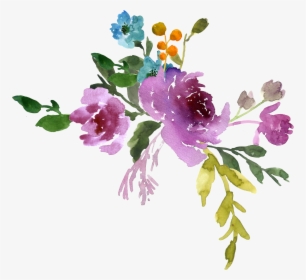 Watercolor Flowers Blue Png - Purple Watercolor Flowers Png, Transparent Png, Transparent PNG