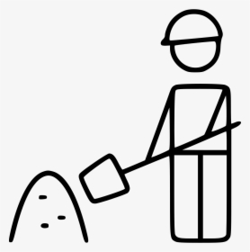 Man Worker Shovel Sand Digger Builder - Man Worker Shovel Icon, HD Png Download, Transparent PNG