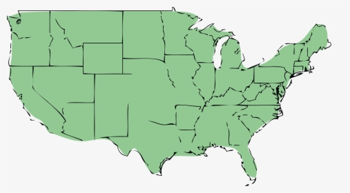 Transparent Us Maps Clipart - Map Of The United States Green, HD Png Download, Transparent PNG