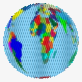 Earth Globe Hexagonal Mosaic Black Stroke Clipart ,, HD Png Download, Transparent PNG