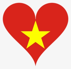 Heart, Love, Vietnam, Flag, Star, Asia, South, Symbol, HD Png Download, Transparent PNG