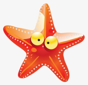 Starfish Orange Cartoon Star Decorative Transparent, HD Png Download, Transparent PNG