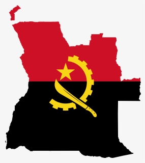 Angola, Flag, Map, Geography, Outline, Africa, Country, HD Png Download, Transparent PNG