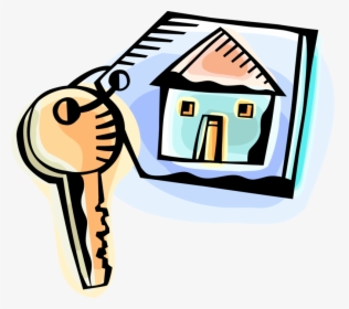 Vector Illustration Of Security House Key With Home, HD Png Download, Transparent PNG