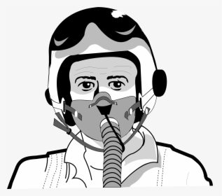 Pilot Drawing Mask - Clipart Black And White Pilot, HD Png Download, Transparent PNG