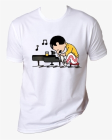Queen Freddie Mercury Schroeder Cartoon - Charlie Brown Freddie Mercury Shirt, HD Png Download, Transparent PNG
