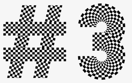 Black And White Checkered Number 3, HD Png Download, Transparent PNG